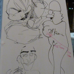 animator's doodles in the lobby