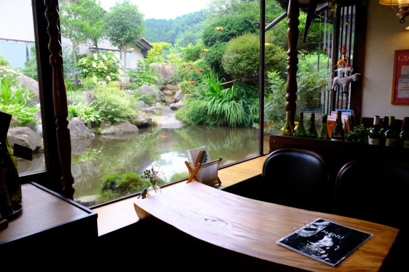 View of the pond at Torimichi