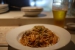 Pasta & drinks at the counter