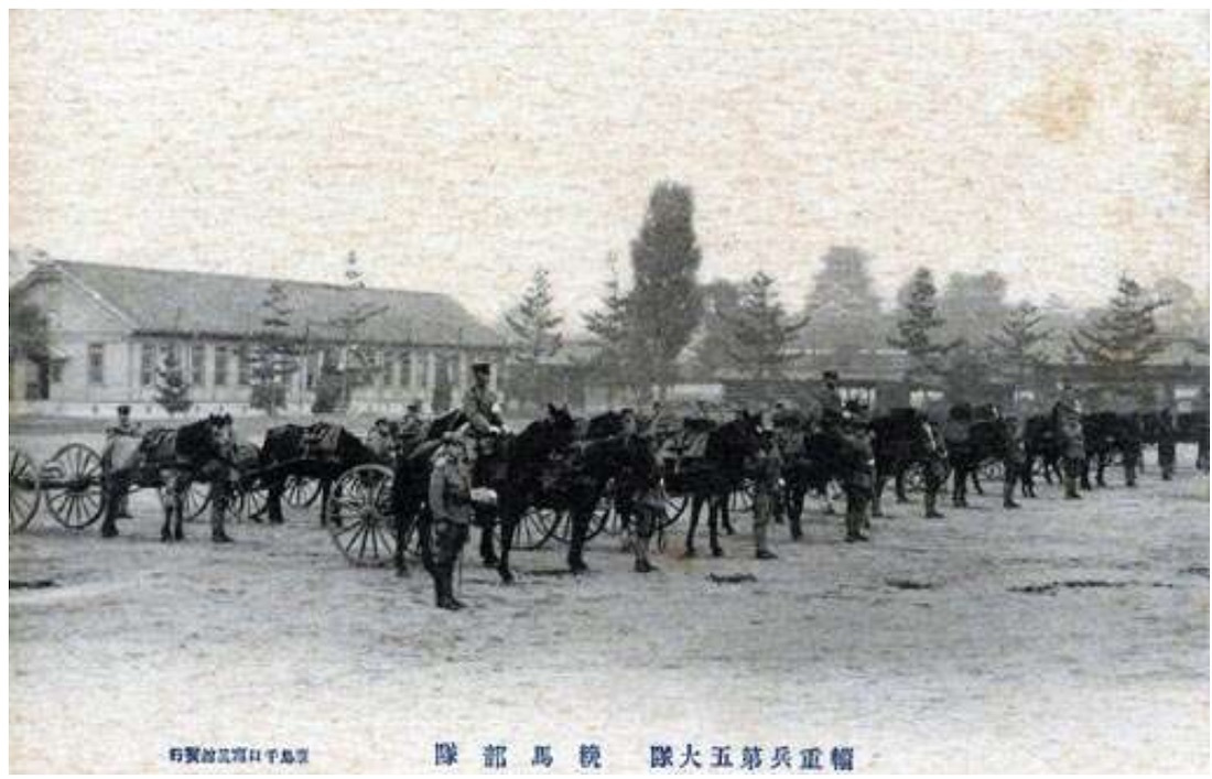 horses-on-parade-at-hiroshima-transportation-corps