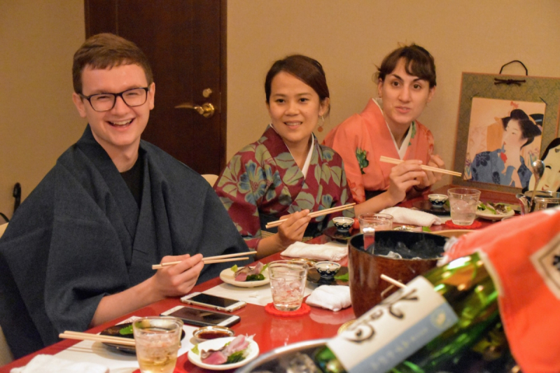 Ofuku - kimono - sake -food - fun