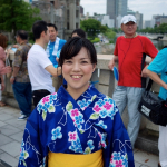 activist in summer kimono