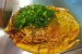 Okonomiyaki with green Negi onion topping