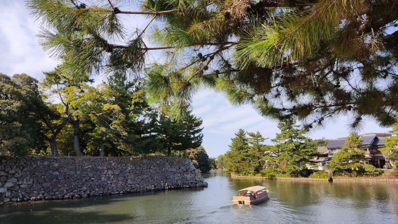 Matsue Castle moat and pleasure boat