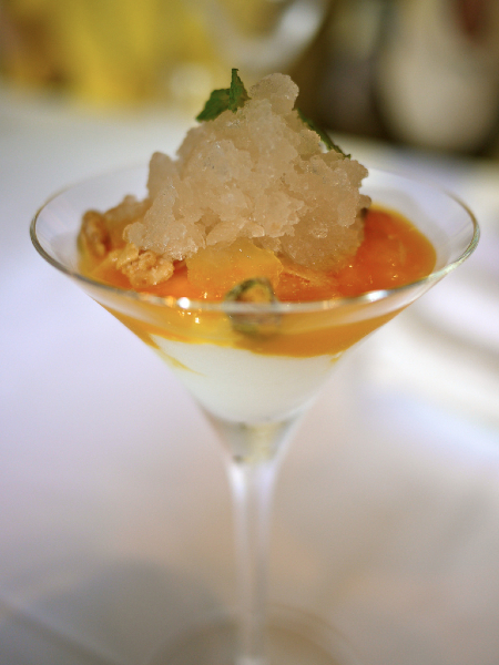 Chilled summer fruits, coconut, mint and ice