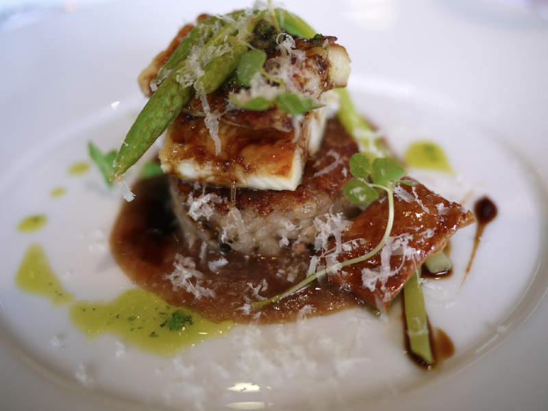 Smoked Eel on Savory Risotto