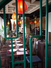 interior tables and lanterns
