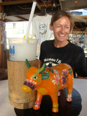 Amy at the Moooo bar