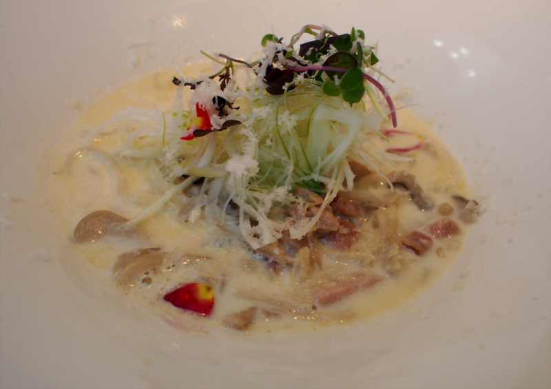 Chicken and 4-Mushroom Chowder Udon