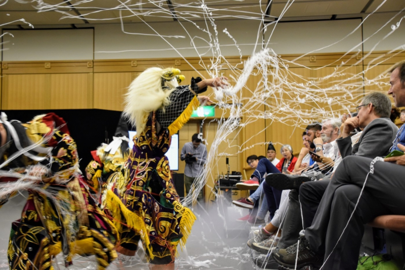 The tsuchigumo gives the audience a taste of its web spinning power