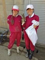 University Students happy to dig in and help too
