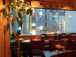 Tables with drinking area view
