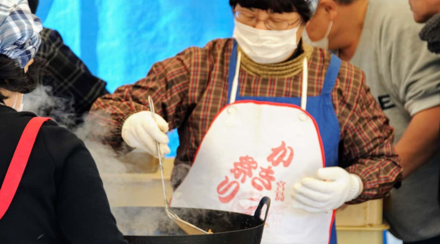 Serving up oyster stew at the Miyajima Oyster Festival.jpg