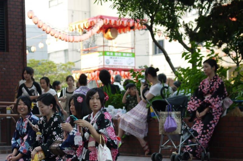 Shintenchi Park during the Toukasan-Yukata-Festival