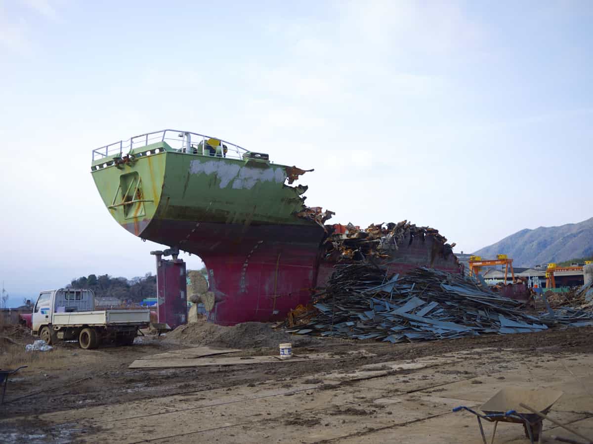 Cycling on Etajima Island - 26 Ship being dismantled