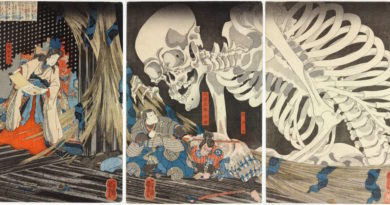 Triptych of Takiyasha the Witch and the Skeleton Spectre, c.1844, Utagawa Kuniyoshi