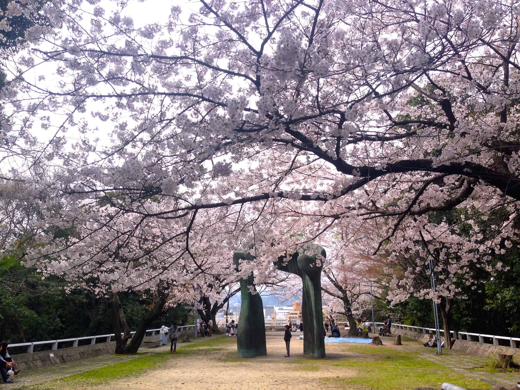 hijiyama cherry blossom henry moore arch