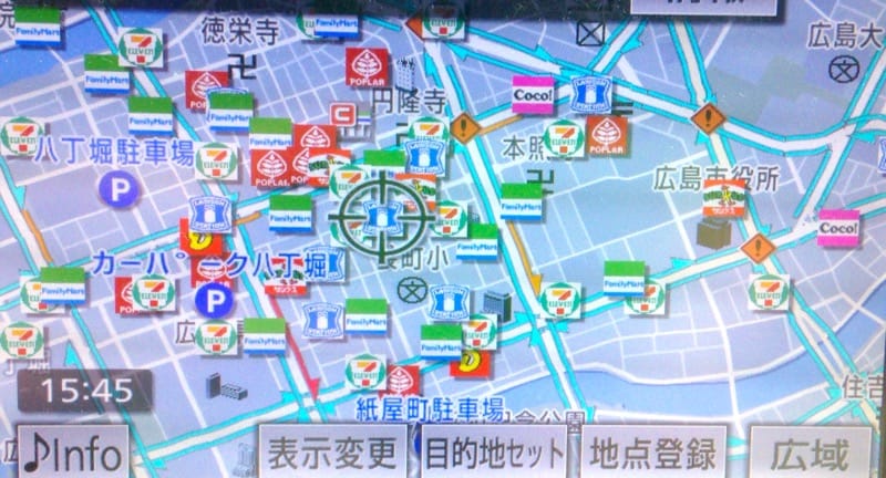 family mart all over the map, hiroshima