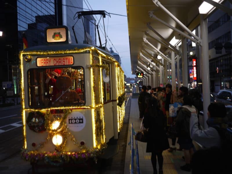 Hiroden Christmas Tram in Hiroshima