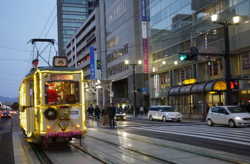 Hiroden Christmas Tram in Hiroshima