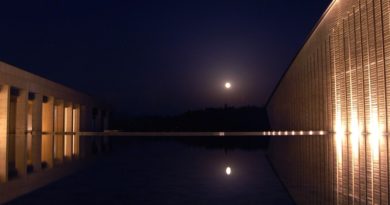 full moon at okuda genso sayme art museum