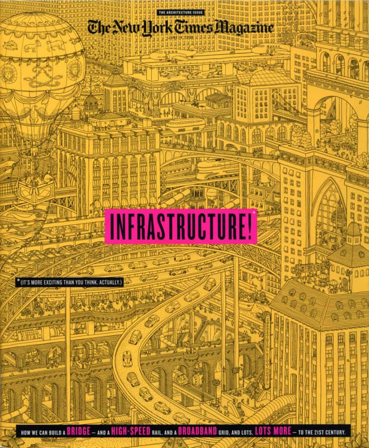 New York Times Magazine Infrastructure cover by Hiro Kamigaki and IC4 design