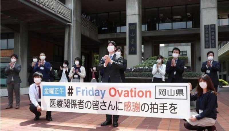 okayama friday ovation show of support for health care workers