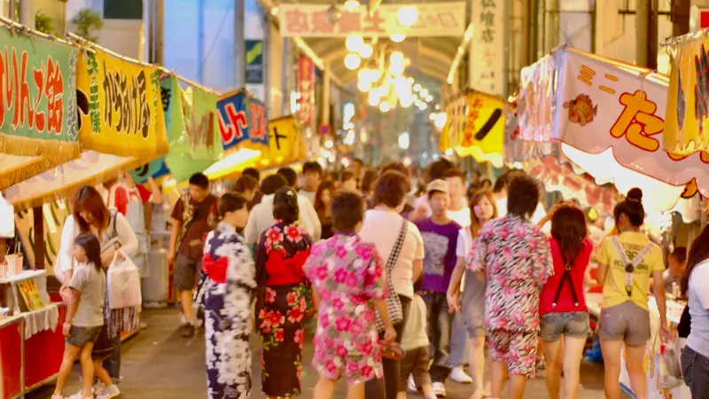 night market in onomichi on saturday nights in june and july