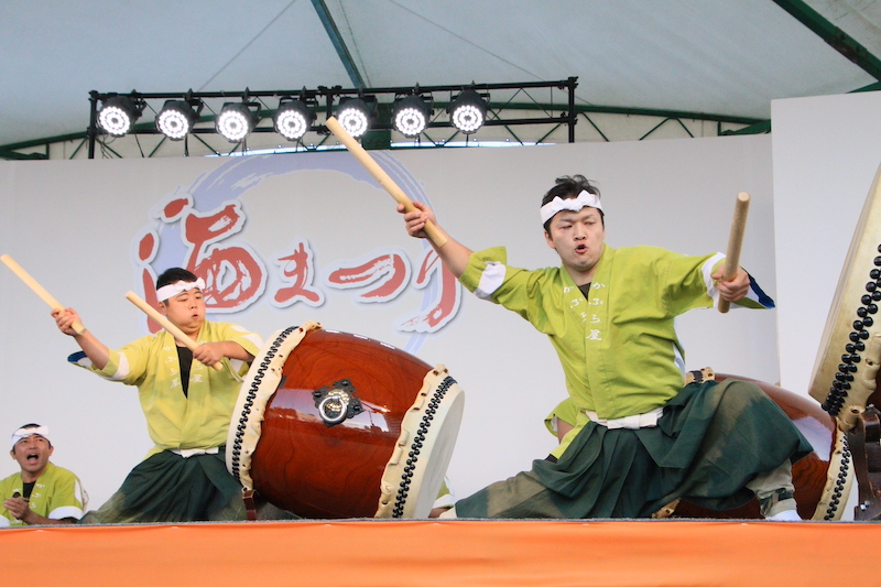 Taiko drumming at Sake Matsuri in Saijo in Hiroshima