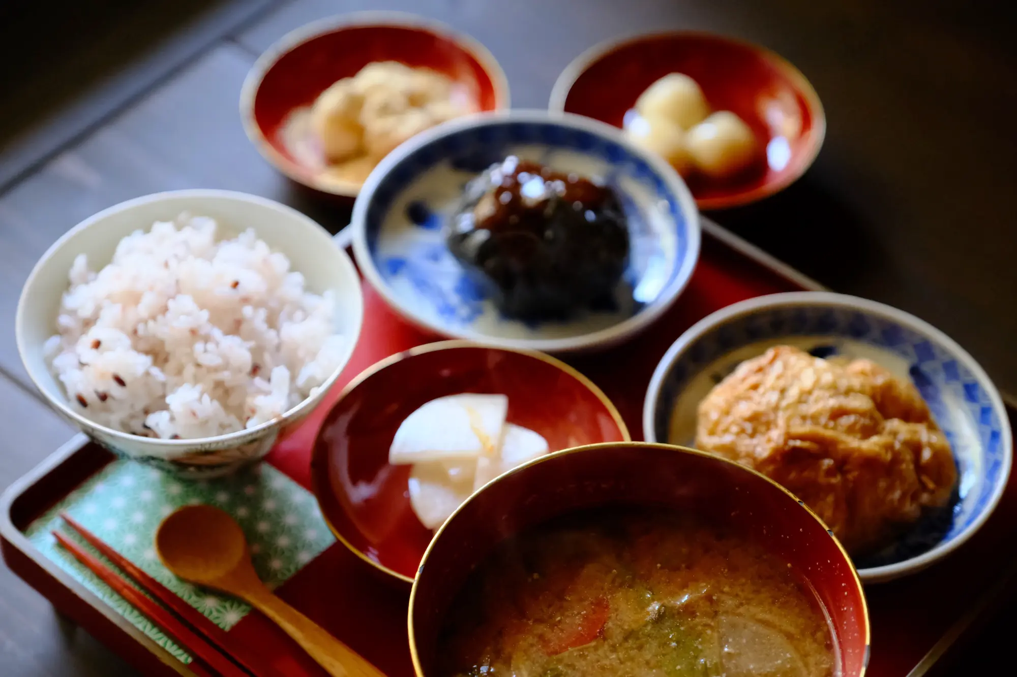 vegan lunch set at fukuchiin in Sera