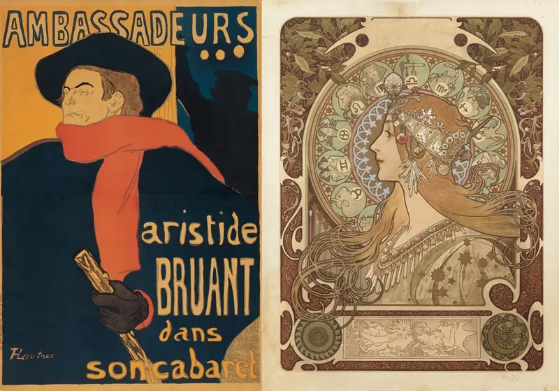 Henri de Toulouse-Lautrec & Alphonse Mucha